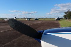Cessna C172 der Flugschule am Flugplatz El Jaguel